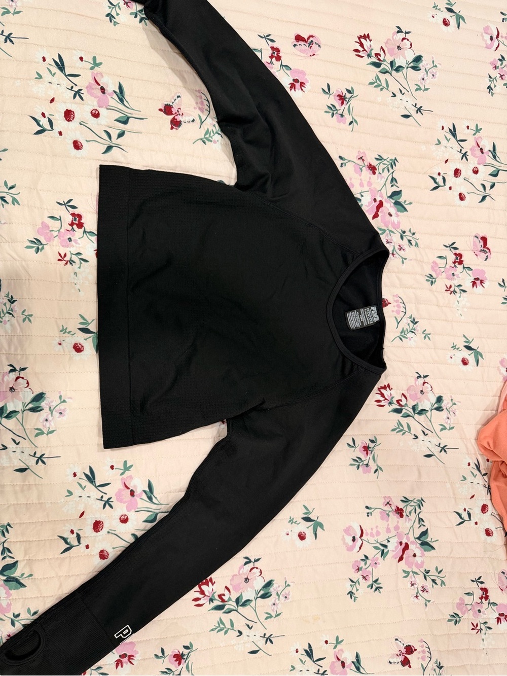 PINK Victoria's Secret Black Long-Sleeve Crewneck Shirt